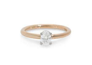 Bling It On: Ellipse Diamond Engagement Ring, Red Gold & Platinum