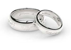 Elvish Wedding Over 500: Elvish Love Ring Set in White Gold & Platinum