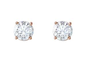 Bling It On: Four Prong Diamond Studs, Red Gold