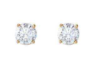 Bling It On: Four Prong Diamond Studs, Yellow Gold
