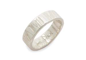 Rings: Textured Flat Band, Sterling Silver