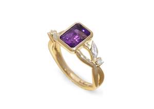 Custom Designs Bridal: Amethyst Vine Ring, Yellow & White Gold