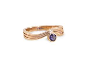 Custom Designs Bridal: Iolite Woodland Ring, Red Gold