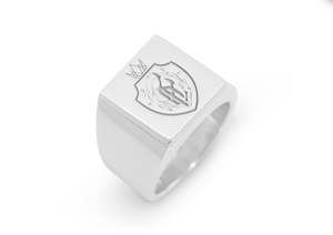 Elvish Inspired Custom Designs: Custom Engraved Square Signet Ring, Sterling Silver
