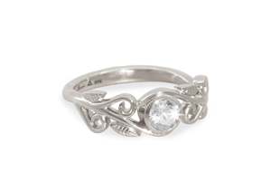 Diamond Elvish Vine Ring, White Gold & Platinum