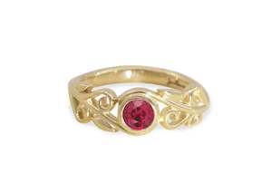 Latest Designs: Precious Gemstone Elvish Vine Ring, Yellow Gold