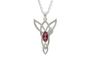 Latest Designs: Marquise Gemstone Elvish Woodland Pendant, White Gold & Platinum
