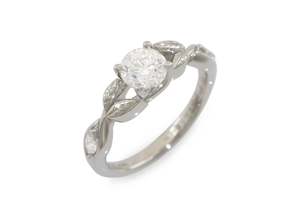 Customised Diamond Elvish Vine Engagement Ring, Platinum