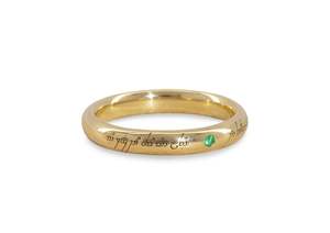 Emerald-Set Petite Replica Ring, Yellow Gold