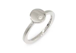 Round Love Stories Stacker Ring, White Gold & Platinum