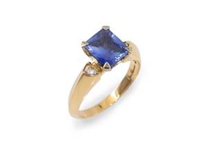 Latest Designs: J3005 Cornflower Blue Sapphire Ring, Red Gold