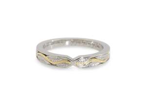 Custom Designs Bridal: Vine Inlay Band, Platinum & Yellow Gold