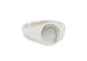 Fine Jewellery: Fish Bone Signet Ring, Sterling Silver
