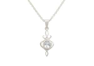 Oval Gemstone Elvish Vale Pendant, Sterling Silver