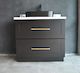 Black Freestanding Vanity 900mm with Drawers - Jerry Kitchen & Bath