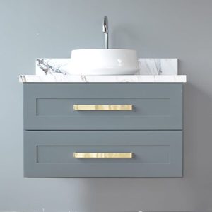 Products: Dark Grey Wall Hung Vanity 900mm - Solid Wood - Jerry Kitchen & Bath