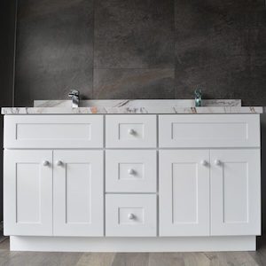 White Freestanding Vanity 1500mm - Solid Wood - Jerry Kitchen & Bath