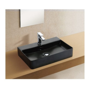 Matt Black Square Countertop Art Basin - Solid Surface-JB2173 SMB - Jerry Kitchen & Bath