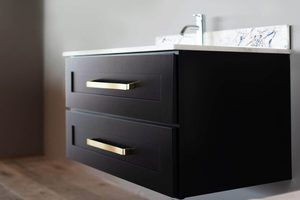 Products: Black Eden Shaker Wall Hung Vanity 900mm - Solid Wood - Jerry Kitchen & Bath