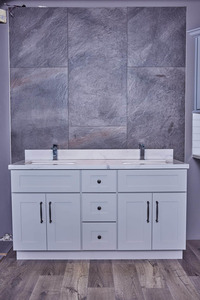 Products: Premium Light Grey Freestanding Vanity 1500mm - Solid Wood - Jerry Kitchen & Bath