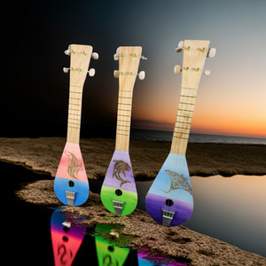 Products: Coconut ukulele Assorted designs and colours