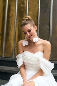 Jewellery: Pearl and Silk one-off  Earrings