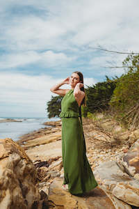 Till The End Dress - Pesto Linen