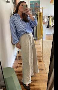 Skirts: Plot Twist Maxi Skirt - Oat Linen