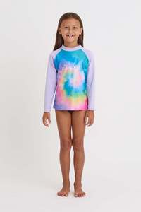 Kids Swim: Jetpilot Girls LS Rashie - Tie Dye