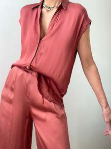 Lola Casademunt Satin Shirt Rust