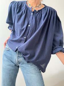 Shirts: Organic Cotton Shirt Navy