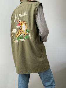 Remade: Japan Tiger Embroidered Army Vest