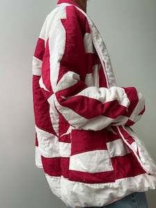 Upcycled: Upcycled Quilt Jacket Red White