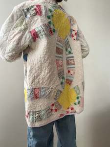 Upcycled Quilt Jacket Yellow Patch