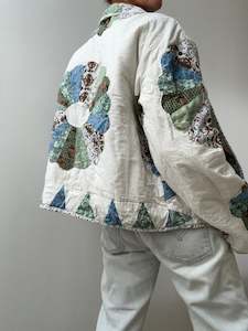 Upcycled Quilt Jacket Big Flower