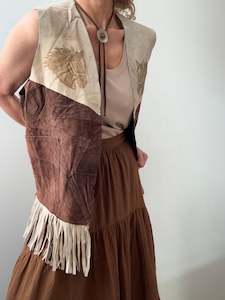 Suede: Vintage Suede Leather Patchwork Vest