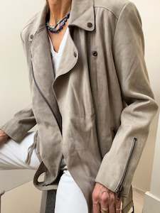 Soft Grey Suede Jacket