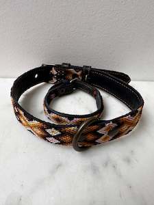 Huichol Fully Embroidered Dog Collar M9