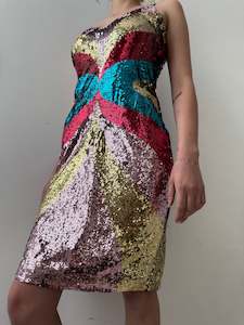 Ganni: Ganni Striped Sequins Party Dress