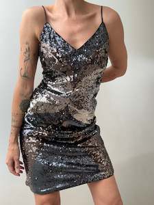 Ganni: Ganni Shoestring Strap Sequin Mini Dress