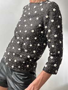 Ganni: Ganni Long Sleeve Dots Sequin Top