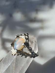 They Are From Venus: Silver Opal Ring