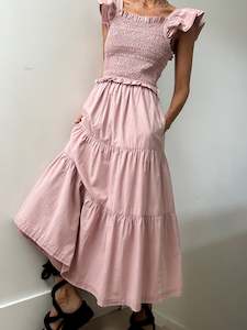 Sea NY Shirred Bodice Dress Blush