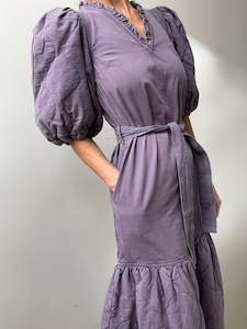 Sea NY Layla Quilted Midi Dress Purple