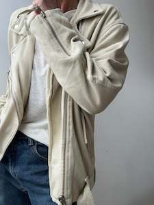 Free People: Free People Rebel Knit Moto Jacket Cream