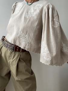 Skall Studio: Devi Cropped Linen Blouse Skall Studio