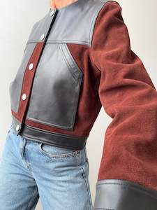 Black Leather Two Tone Jacket