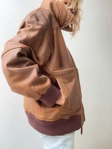 Leather Jackets: Trussardi Leather Bomber Jacket Tan