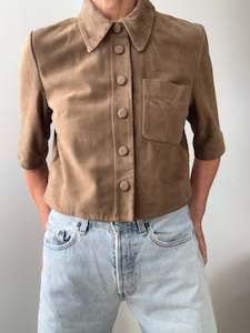 Leather Jackets: Cropped Suede Celina Shirt