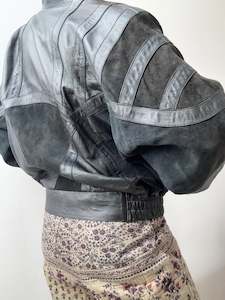 Leather Jackets: Eighties Suede Leather Panel Jacket